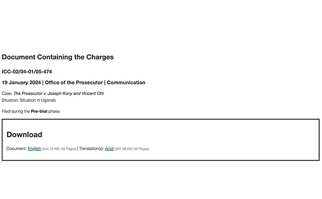 Document containing charges