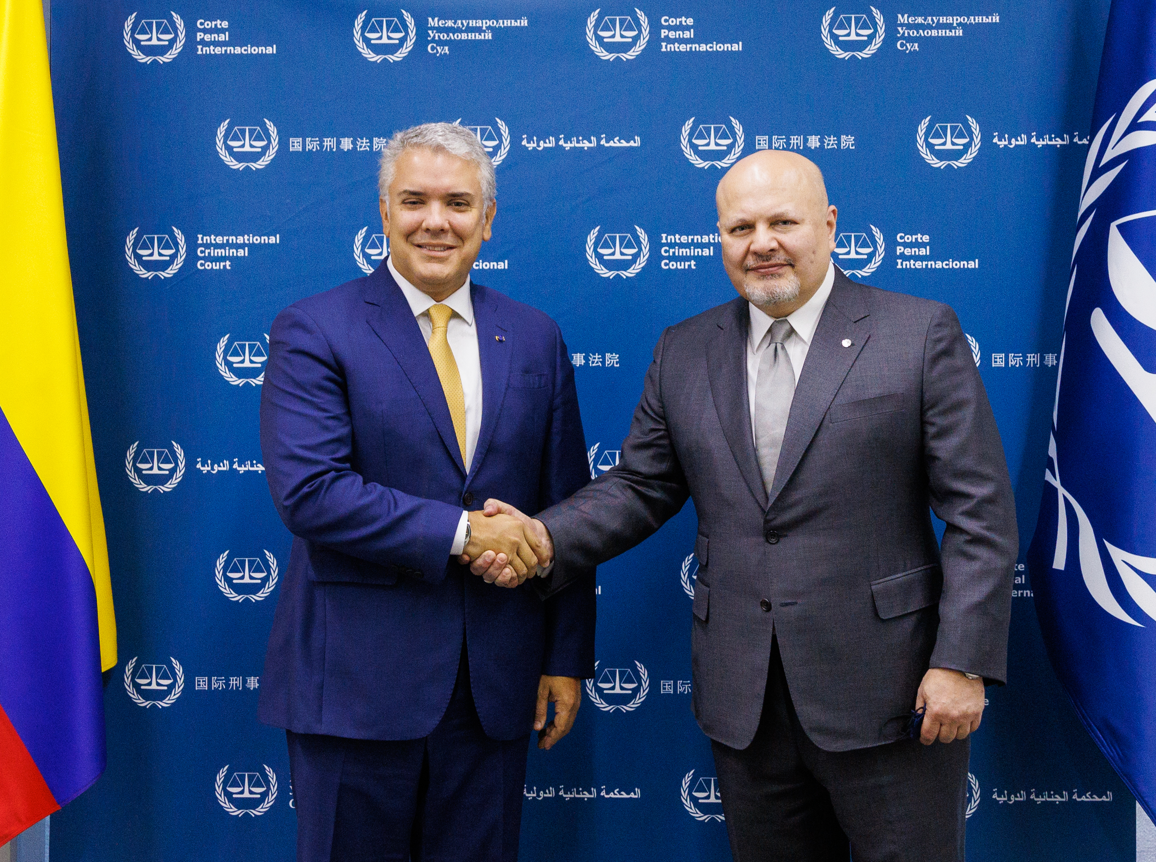 Colombia President H.E. Mr Iván Duque Márquez and ICC Prosecutor Karim A.A. Khan QC on 17 February 2022 ©ICC-CPI
