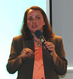 Dr. Juliana Rangel presenting the ICC-OTP Guest Lecture at the interim seat of the Court on 10 May 2007.