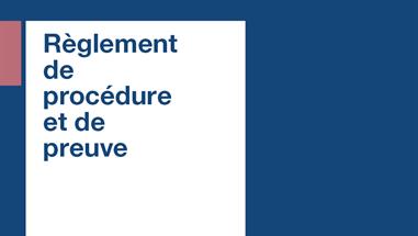 Rules of Procedure and Evidence