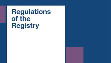 Regulations of the Registry