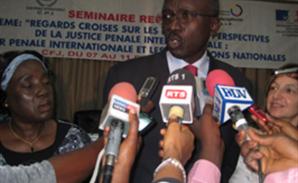 ICC First Vice-President Dembele Diarra, Senegalese Minister for Justice Sourang and le Fraper du Hellen Senior Adviser to the Prosecutor © ICC-CPI