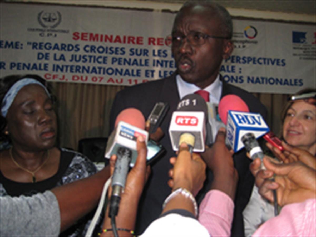 ICC First Vice-President Dembele Diarra, Senegalese Minister for Justice Sourang and le Fraper du Hellen Senior Adviser to the Prosecutor © ICC-CPI