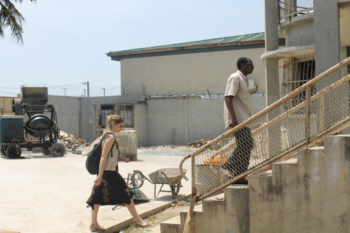 Caroline on mission before COVID-19 struck, to engage with people directly affected by crimes as well as media, NGOs and the legal community, to share knowledge about the Court.