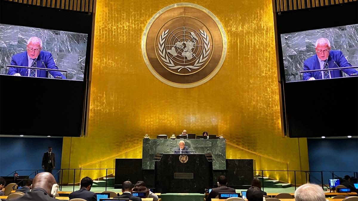ICC President Judge Piotr Hofmański presenting the Court’s annual report to the UN General Assembly 