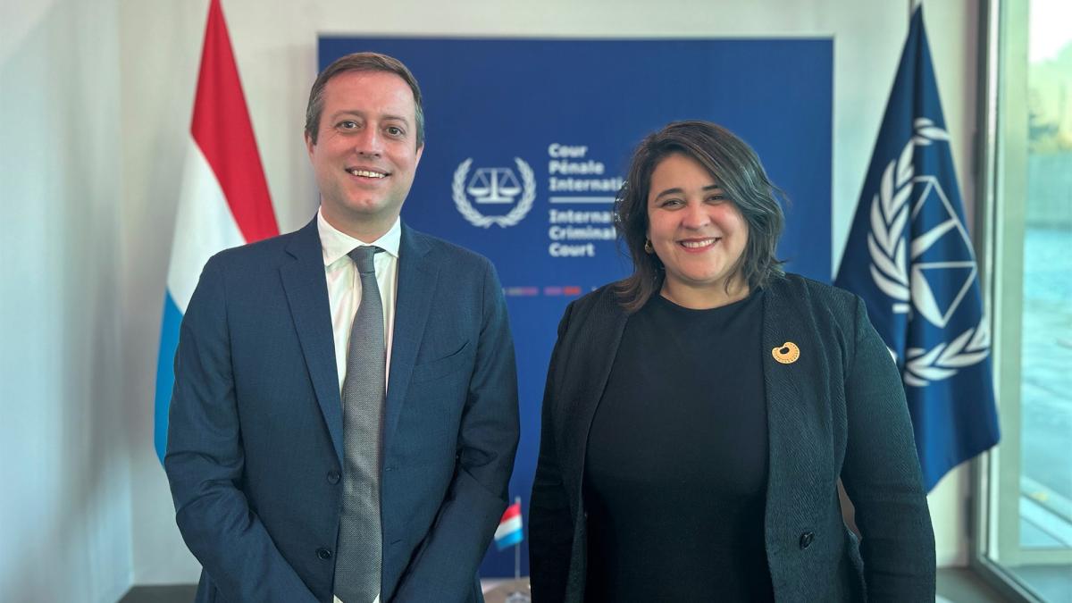 Photo: H.E. Mike Hentges, Ambassador of Luxembourg to the Kingdom of the Netherlands with Deborah Ruiz Verduzco Executive Director of the Trust Fund for Victims at the International Criminal Court