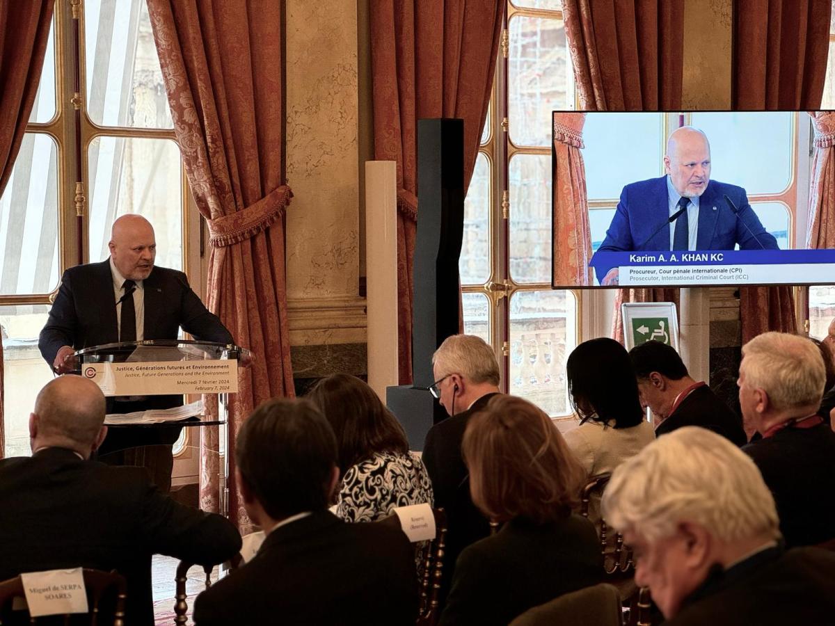 ICC Prosecutor Karim A.A. Khan KC addressed an international conference on the environment in Paris on February 7, 2024. 