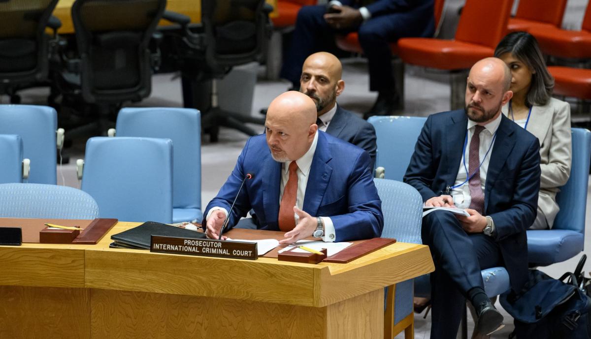 ICC Prosecutor Karim A.A. Khan KC briefs the UN Security Council on the Situation in Libya on 14 May 2024 in New York. UN Photo/Loey Felipe 