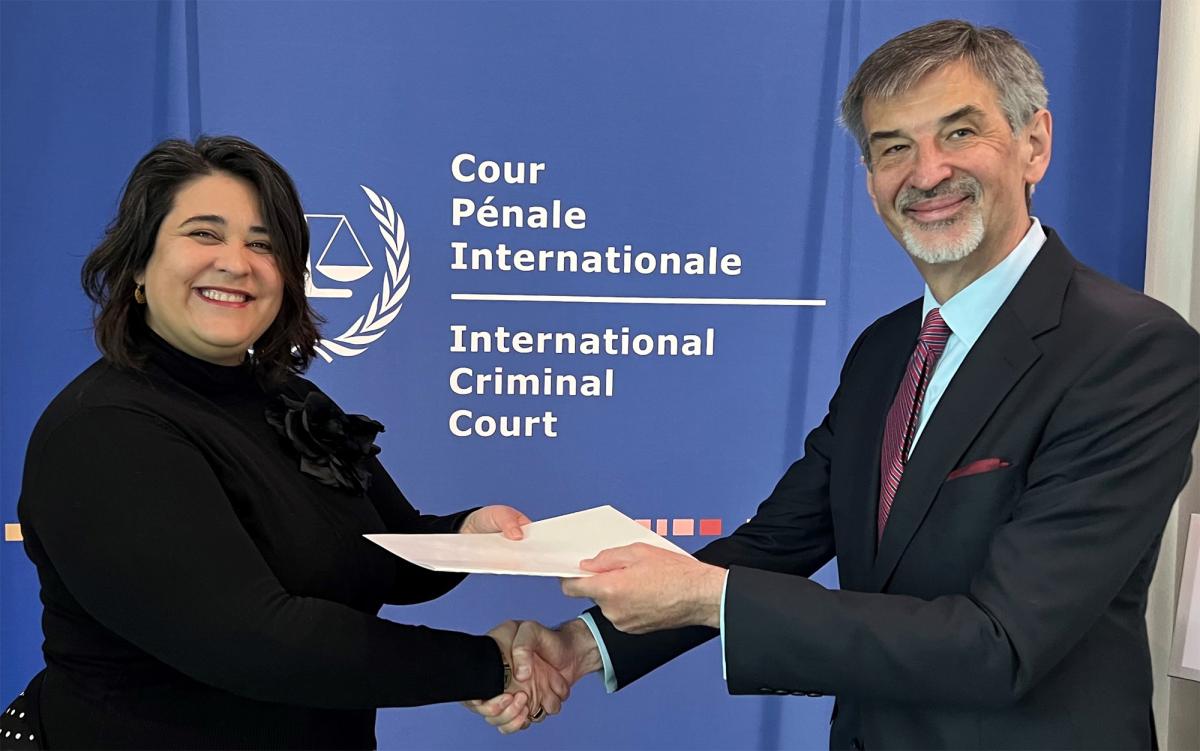 Photo: H.E. Konstantin Dimitrov, Ambassador of Bulgaria to the Kingdom of the Netherlands and Dr. Deborah Ruiz Verduzco, Executive Director of the Trust Fund for Victims at the International Criminal Court.