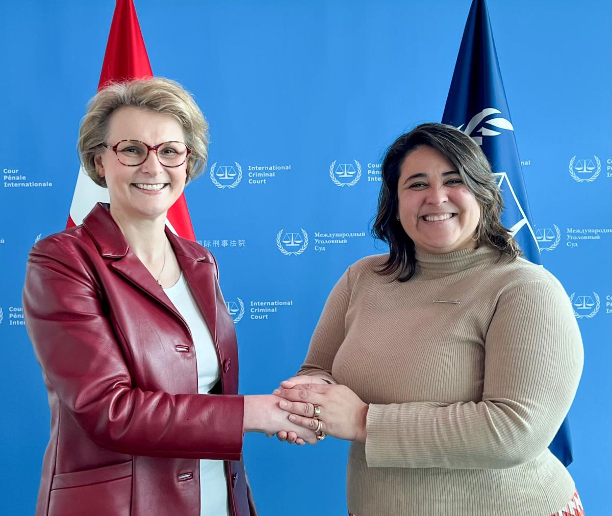 Photo: H. E. Astrid Harz, Ambassador of Austria to the Kingdom of The Netherlands and Deborah Ruiz Verduzco, Executive Director of the Trust Fund for Victims at the International Criminal Court.