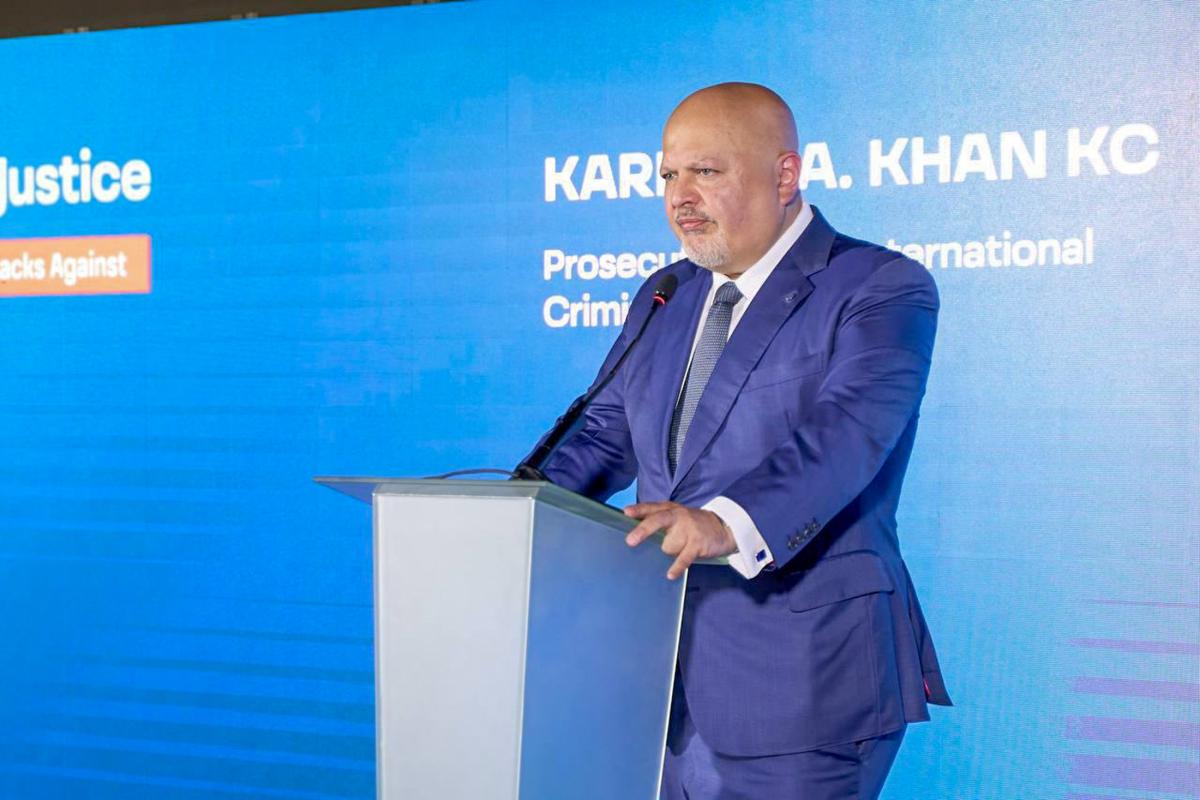 ICC Prosecutor Karim A.A. Khan KC addresses the United for Justice Conference in Kyiv on 11 September 2024