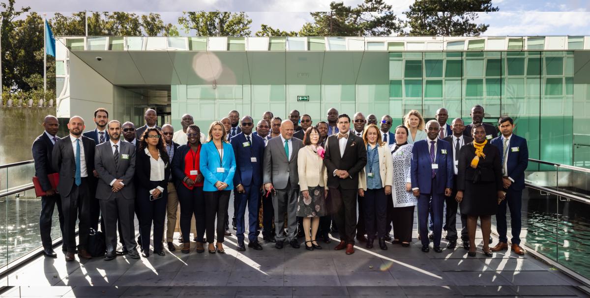 ICC President Judge Tomoko Akane, ICC Prosecutor Karim A.A. Khan KC and ICC Registrar Osvaldo Zavala Giler with participants of the ninth Seminar on Cooperation at the ICC Headquarters in The Hague, Netherlands. ©ICC-CPI
