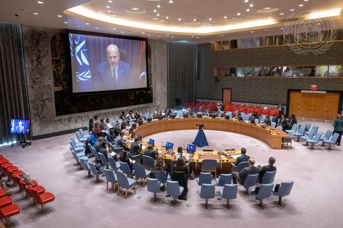 ICC Prosecutor Karim A.A. Khan KC briefs the UN Security Council on the situation in Libya on 19 November 2024. The Prosecutor briefed the Council from Tripoli. UN Photo/Eskinder Debebe