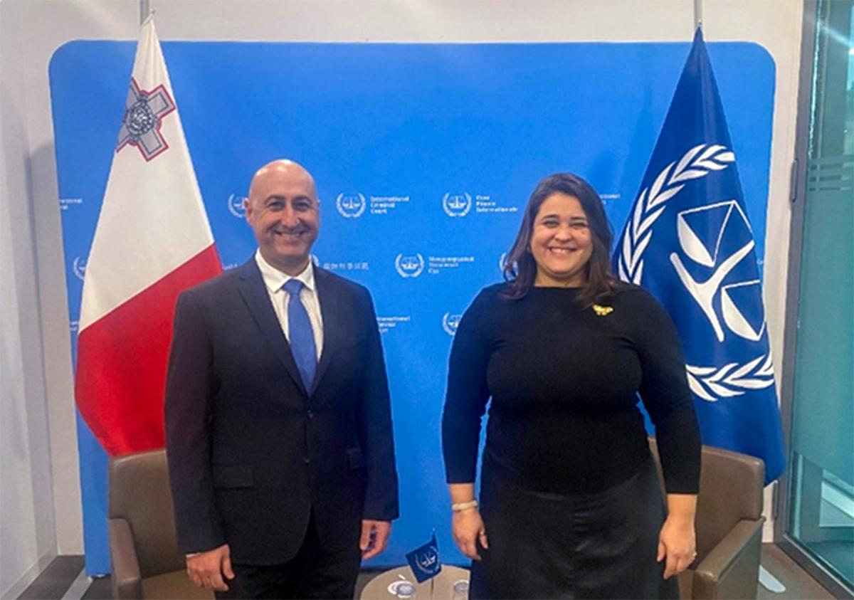 Photo: H.E. Jeffrey Curmi, Ambassador of Malta to the Kingdom of the Netherlands and Dr. Deborah Ruiz Verduzco, Executive Director of the Trust Fund for Victims at the International Criminal Court.