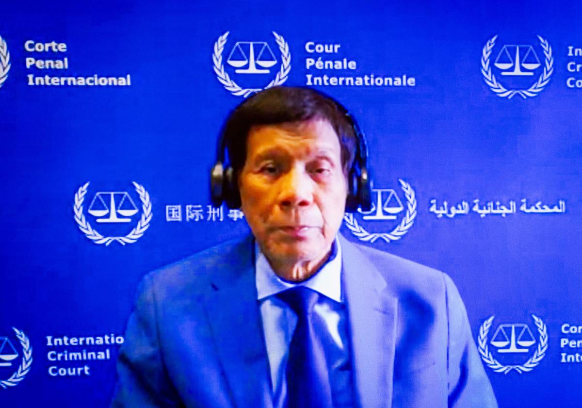 Rodrigo Roa Duterte appearing for the first time before the ICC judges on 14 March 2025 ©ICC-CPI