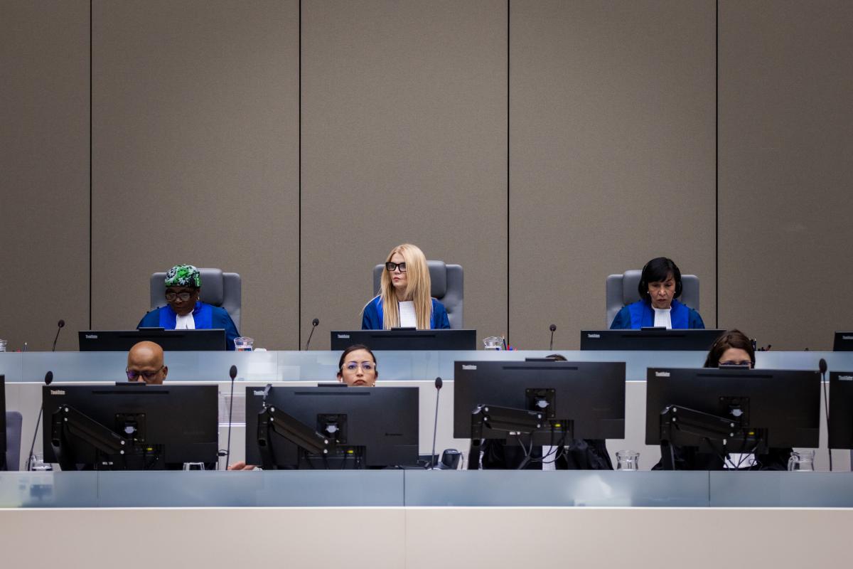 Judges of Pre-Trial Chamber I during the initial appearance of Khaled Mohamed Ali El Hishri on 3 December 2025 ©ICC-CPI