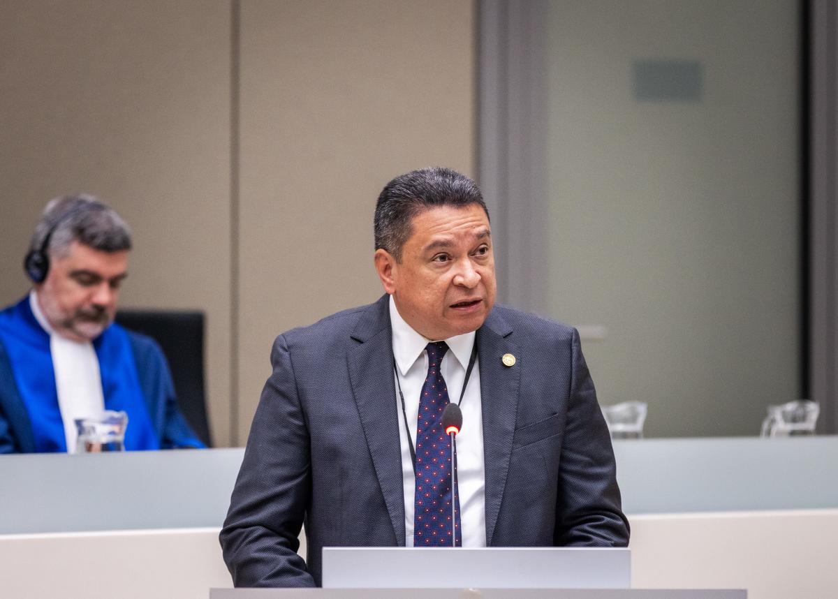 President of the Central American Court of Justice César Ernesto Salazar Grande delivers Keynote Address at the opening of the ICC judicial year 2026 on 27 January 2026 at the seat of the Court in The Hague ©ICC-CPI