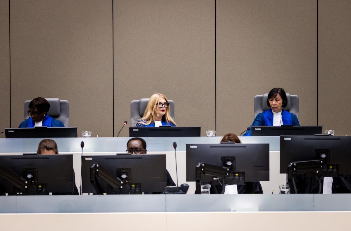 Judges of ICC Pre-Trial Chamber I open the hearing on 19 May 2026 at the seat of the Court in The Hague (The Netherlands) ©ICC-CPI
