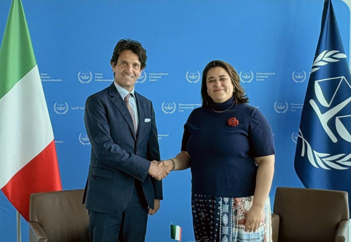 H. E. Augusto Massari, Ambassador of the Republic of Italy to the Kingdom of The Netherlands and Dr. Deborah Ruiz Verduzco, Executive Director of the Trust Fund for Victims at the ICC 