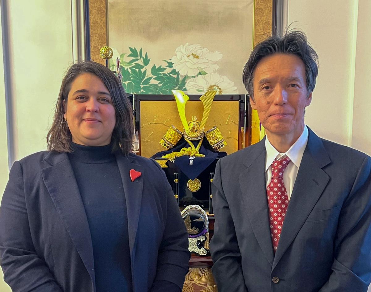 Photo: H. E. Rokuichiro Michii, Ambassador of Japan to the Kingdom of The Netherlands and Dr. Deborah Ruiz Verduzco, Executive Director of the Trust Fund for Victims at the ICC on behalf of the Board of Directors in The Hague, The Netherlands, in May 2026.
