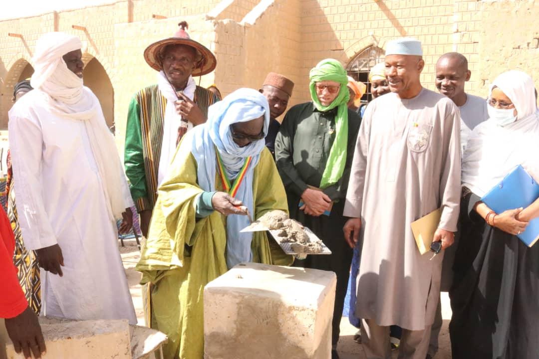 As part of the collective reparations programme implemented by the Trust Fund for Victims, Groundbreaking Ceremony for the Construction of an Additional Wing of the Timbuktu Municipal Museum as part of the memorialisation measure chosen by the community of Timbuktu. Credit: CFOGRAD / TFV 2024.